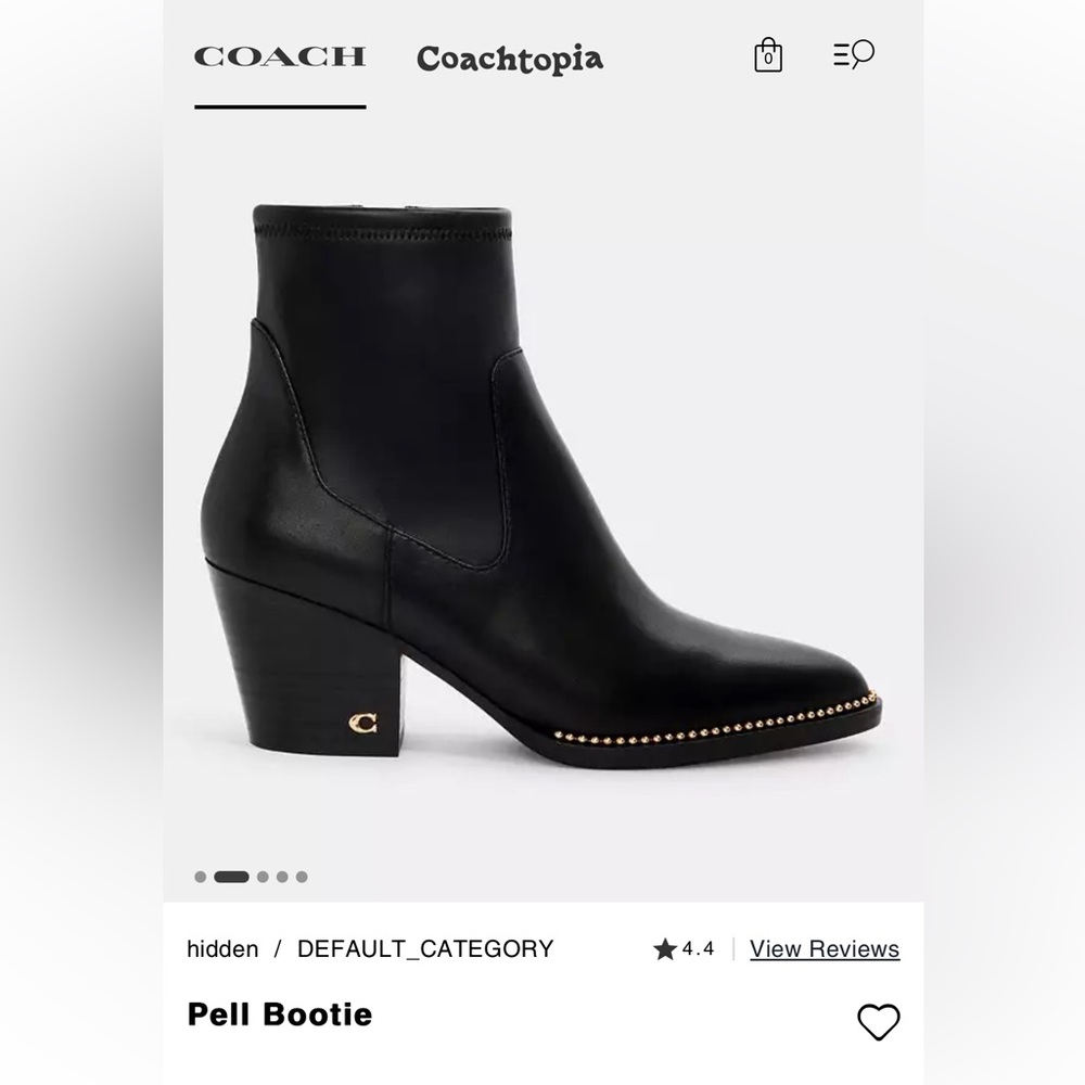 Like New Coach Pell Leather Studded Booties 6